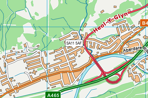 SA11 5AF map - OS VectorMap District (Ordnance Survey)