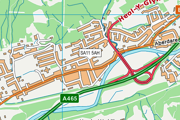 SA11 5AH map - OS VectorMap District (Ordnance Survey)