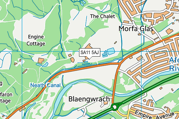 SA11 5AJ map - OS VectorMap District (Ordnance Survey)