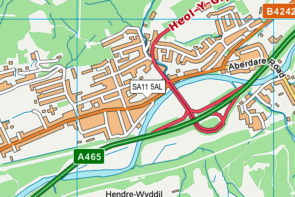 SA11 5AL map - OS VectorMap District (Ordnance Survey)