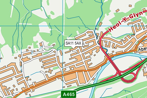 SA11 5AX map - OS VectorMap District (Ordnance Survey)