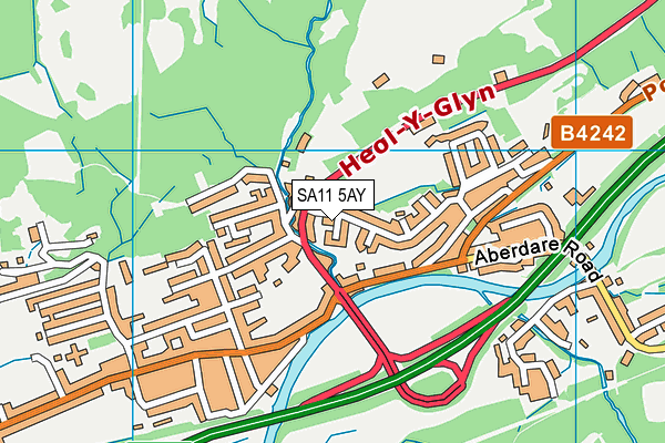 SA11 5AY map - OS VectorMap District (Ordnance Survey)