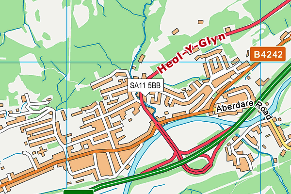 SA11 5BB map - OS VectorMap District (Ordnance Survey)