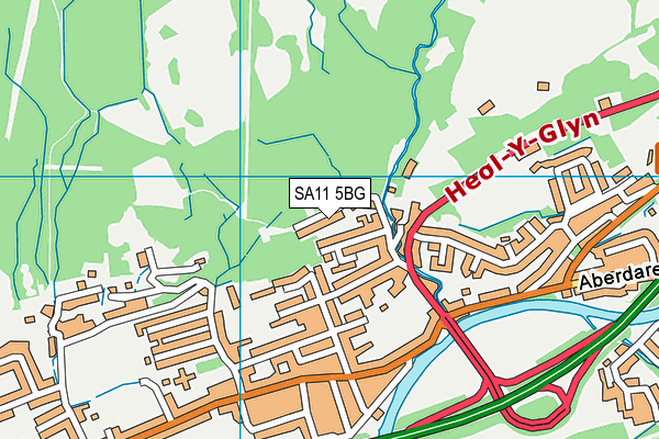 SA11 5BG map - OS VectorMap District (Ordnance Survey)