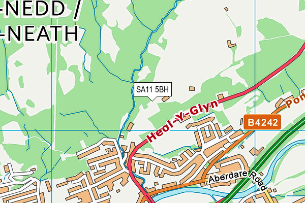 SA11 5BH map - OS VectorMap District (Ordnance Survey)