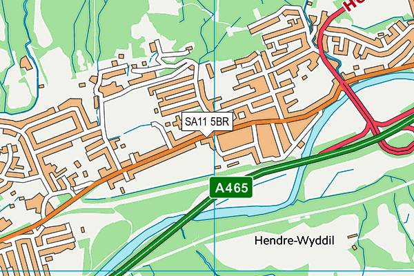 SA11 5BR map - OS VectorMap District (Ordnance Survey)