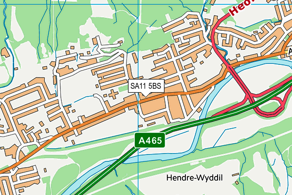 SA11 5BS map - OS VectorMap District (Ordnance Survey)