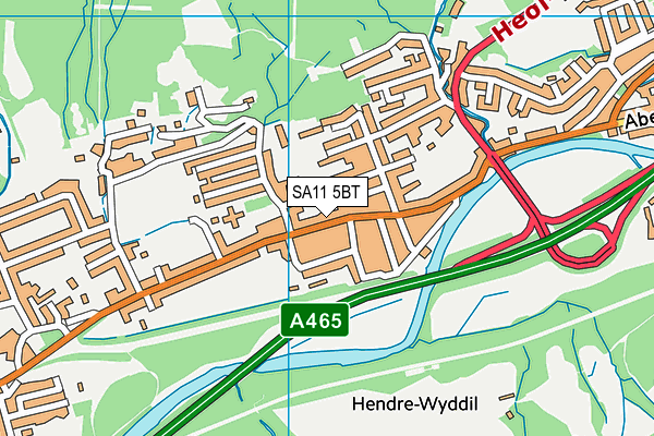 SA11 5BT map - OS VectorMap District (Ordnance Survey)