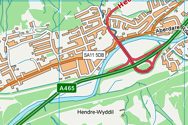 SA11 5DB map - OS VectorMap District (Ordnance Survey)