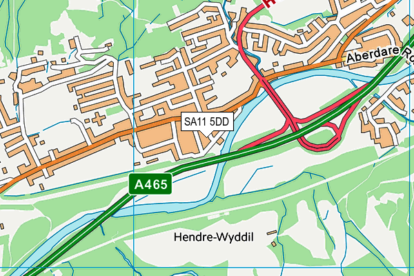 SA11 5DD map - OS VectorMap District (Ordnance Survey)