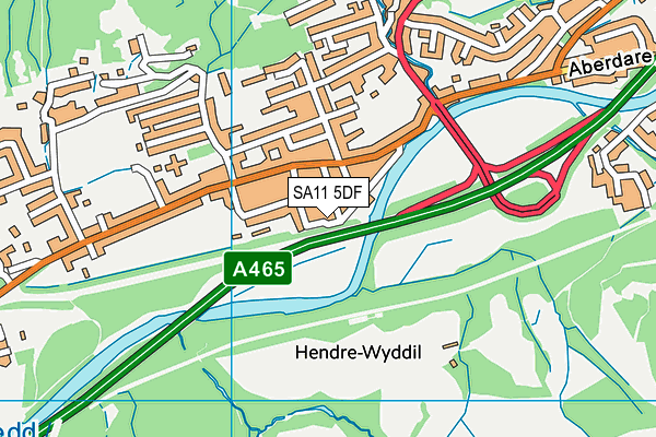 SA11 5DF map - OS VectorMap District (Ordnance Survey)