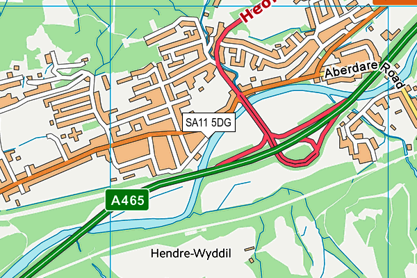 SA11 5DG map - OS VectorMap District (Ordnance Survey)