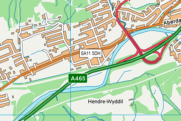 SA11 5DH map - OS VectorMap District (Ordnance Survey)