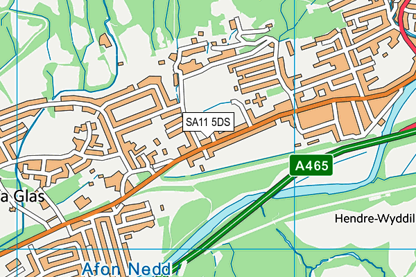 SA11 5DS map - OS VectorMap District (Ordnance Survey)