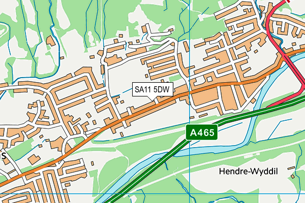 SA11 5DW map - OS VectorMap District (Ordnance Survey)