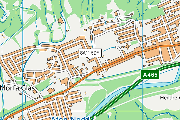 SA11 5DY map - OS VectorMap District (Ordnance Survey)