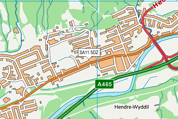 SA11 5DZ map - OS VectorMap District (Ordnance Survey)