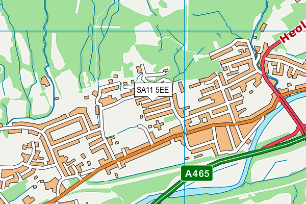 SA11 5EE map - OS VectorMap District (Ordnance Survey)