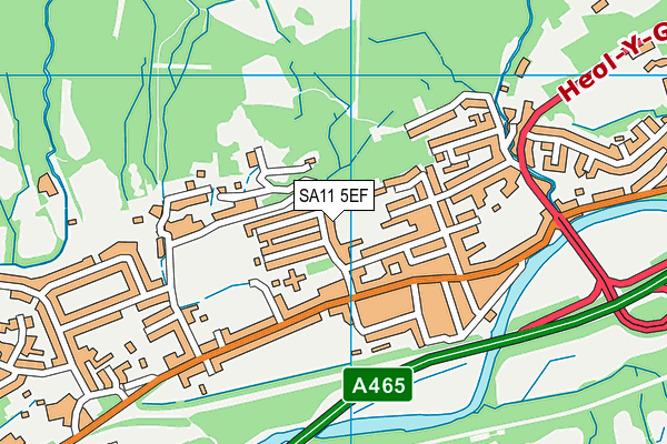 SA11 5EF map - OS VectorMap District (Ordnance Survey)