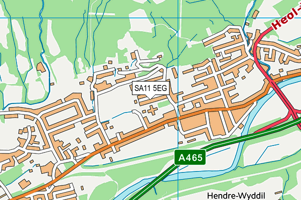 SA11 5EG map - OS VectorMap District (Ordnance Survey)