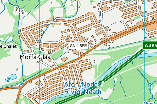 SA11 5ER map - OS VectorMap District (Ordnance Survey)