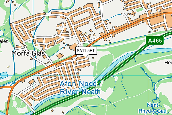 SA11 5ET map - OS VectorMap District (Ordnance Survey)
