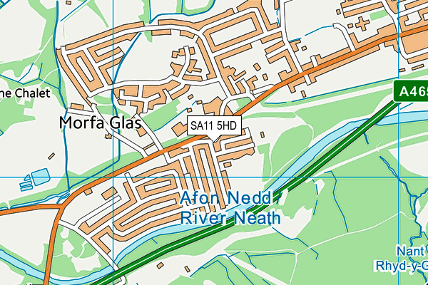 SA11 5HD map - OS VectorMap District (Ordnance Survey)