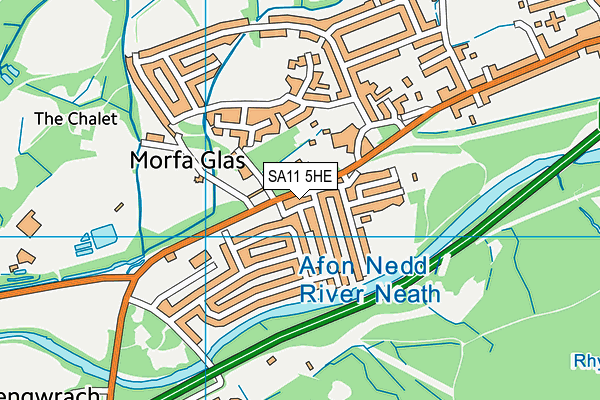 SA11 5HE map - OS VectorMap District (Ordnance Survey)