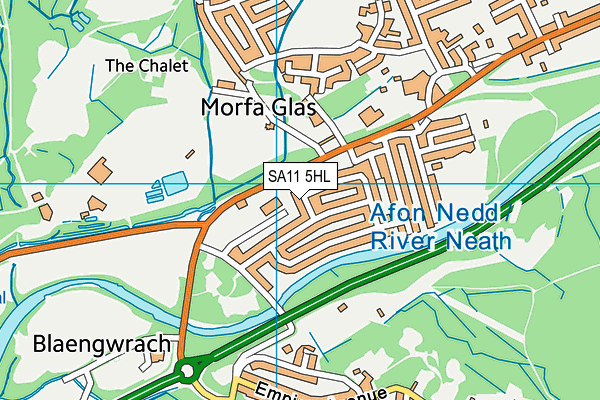 SA11 5HL map - OS VectorMap District (Ordnance Survey)