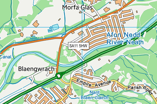 SA11 5HW map - OS VectorMap District (Ordnance Survey)