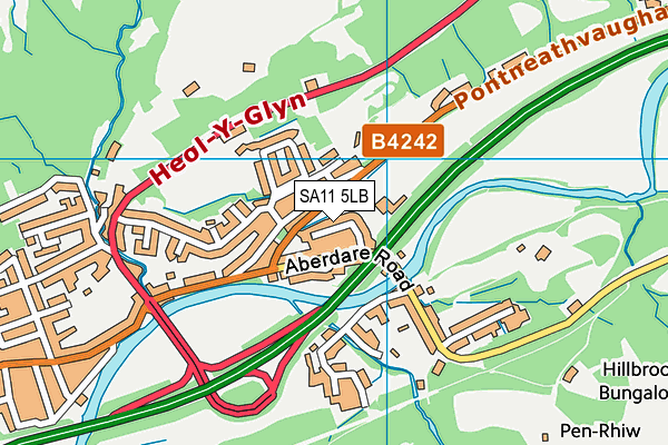 SA11 5LB map - OS VectorMap District (Ordnance Survey)