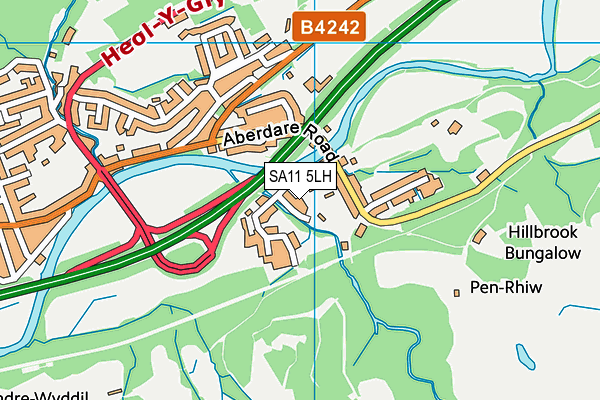 SA11 5LH map - OS VectorMap District (Ordnance Survey)