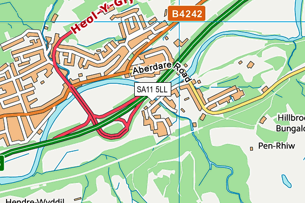 SA11 5LL map - OS VectorMap District (Ordnance Survey)