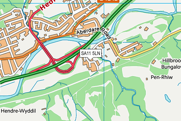 SA11 5LN map - OS VectorMap District (Ordnance Survey)