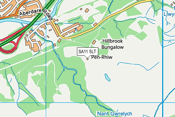 SA11 5LT map - OS VectorMap District (Ordnance Survey)