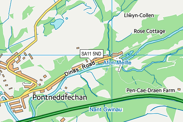 SA11 5ND map - OS VectorMap District (Ordnance Survey)
