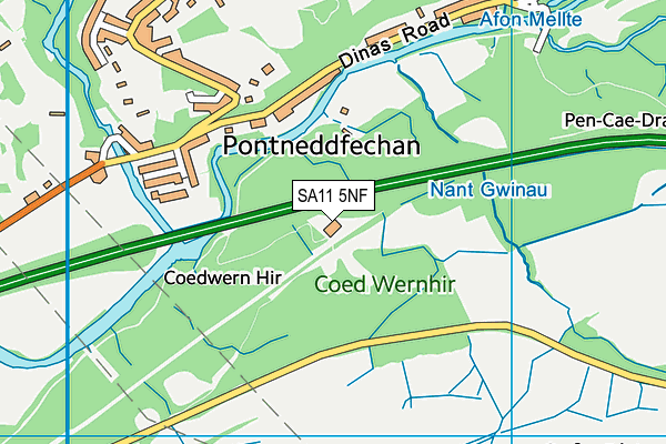 SA11 5NF map - OS VectorMap District (Ordnance Survey)