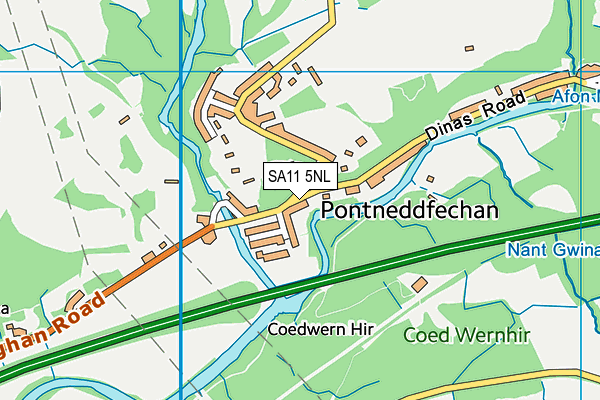 SA11 5NL map - OS VectorMap District (Ordnance Survey)