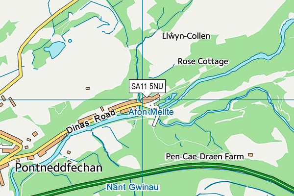 SA11 5NU map - OS VectorMap District (Ordnance Survey)