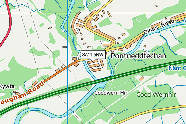 SA11 5NW map - OS VectorMap District (Ordnance Survey)