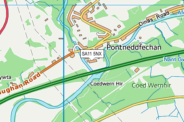 SA11 5NX map - OS VectorMap District (Ordnance Survey)