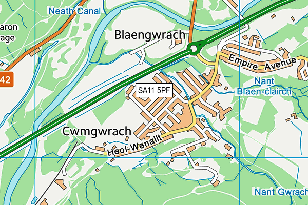 SA11 5PF map - OS VectorMap District (Ordnance Survey)