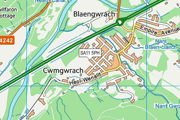 SA11 5PH map - OS VectorMap District (Ordnance Survey)