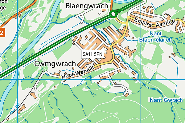 SA11 5PN map - OS VectorMap District (Ordnance Survey)