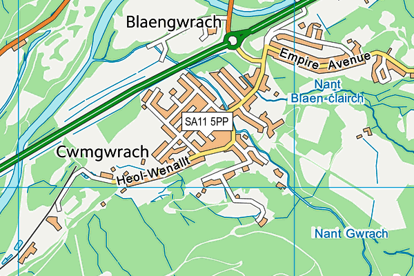 SA11 5PP map - OS VectorMap District (Ordnance Survey)