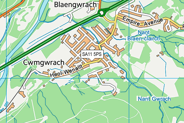 Blaengwrach Primary School map (SA11 5PS) - OS VectorMap District (Ordnance Survey)
