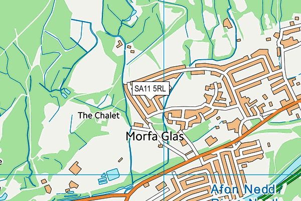 SA11 5RL map - OS VectorMap District (Ordnance Survey)