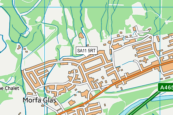 SA11 5RT map - OS VectorMap District (Ordnance Survey)