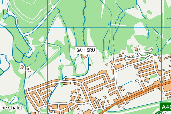 SA11 5RU map - OS VectorMap District (Ordnance Survey)