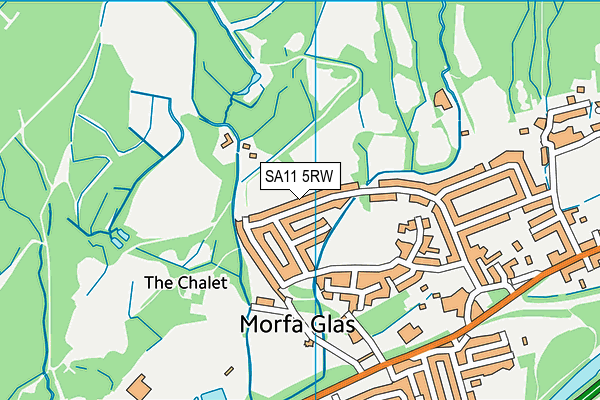 SA11 5RW map - OS VectorMap District (Ordnance Survey)